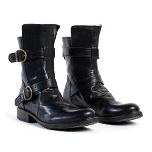Fiorentini + Baker Eternity 713 Black Leather Biker Moto Boots